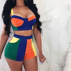 Colorful sexy 2 piece set